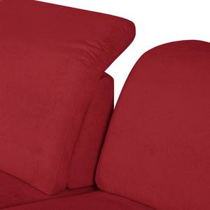 Wohnlandschaft Palmerston Webstoff Rot - Longchair davorstehend rechts / Ottomane links