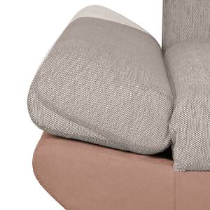 Hoekbank Rebeka microvezel/structuurstof longchair vooraanzicht rechts - Camel/beige