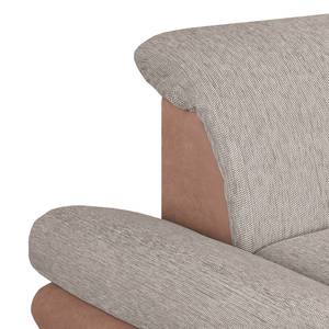 Hoekbank Rebeka microvezel/structuurstof longchair vooraanzicht rechts - Camel/beige