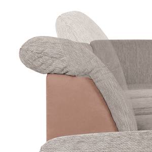 Hoekbank Rebeka microvezel/structuurstof longchair vooraanzicht rechts - Camel/beige