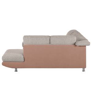 Wohnlandschaft Rebeka Microfaser/Strukturstoff Ottomane davorstehend rechts - Camel / Beige