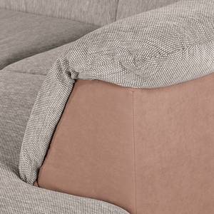 Hoekbank Rebeka microvezel/structuurstof longchair vooraanzicht rechts - Camel/beige