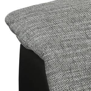 Canapé panoramique Rebeka Tissu structuré / Imitation cuir - Noir / Gris - Méridienne courte à droite / longue à gauche (vue de face) - Fonction relaxation - Fonction couchage