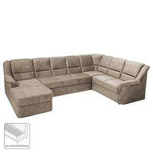 Wohnlandschaft Ruxby (mit Schlaffunktion) Microfaser - Cappuccino - Longchair davorstehend links