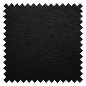 Canapé d'angle Sabea Imitation cuir / Tissu structuré - Noir / Gris clair