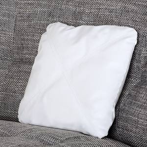 Canapé d'angle Sabea Imitation cuir / Tissu structuré - Blanc / Gris clair