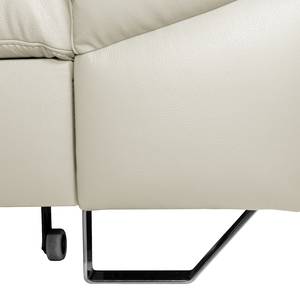 Canapé panoramique Saltia Cuir véritable - Blanc - Méridienne courte à droite / longue à gauche (vue de face) - Fonction couchage - Coffre de lit