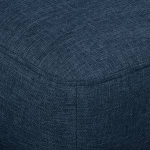 Wohnlandschaft SOLA Webstoff Luba: Jeansblau - Longchair davorstehend links / Ottomane rechts - Mit Schlaffunktion