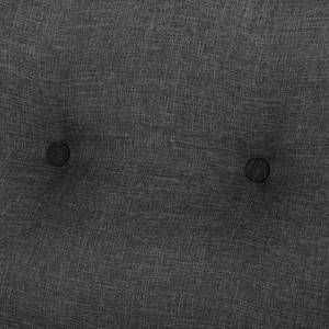 Canapé panoramique SOLA Tissage à plat - Gris - Tissu Luba: Basalte - Méridienne courte à gauche / longue à droite (vue de face) - Avec fonction couchage