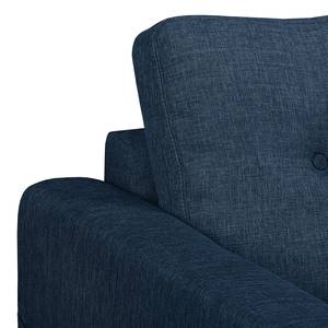 Wohnlandschaft Sola Flachgewebe Jeansblau - Longchair davorstehend rechts / Ottomane links