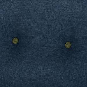 Canapé panoramique SOLA Tissage à plat - Gris - Tissu Luba: Bleu jean - Méridienne courte à droite / longue à gauche (vue de face) - Sans fonction couchage