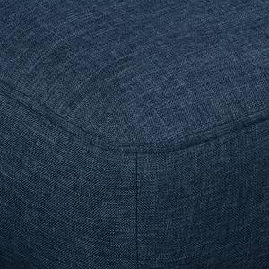 Wohnlandschaft SOLA Webstoff Luba: Jeansblau - Longchair davorstehend rechts / Ottomane links - Ohne Schlaffunktion