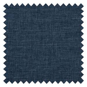 Canapé panoramique SOLA Tissage à plat - Gris - Tissu Luba: Bleu jean - Méridienne courte à gauche / longue à droite (vue de face) - Sans fonction couchage