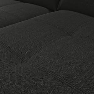 Canapé panoramique Windsor (convertible) Tissu - Noir - Méridienne courte à droite / longue à gauche (vue de face)