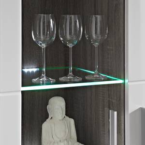 Woonwand Altona (5-delig) inclusief verlichting - hoogglans wit/sonoma donker eikenhouten look