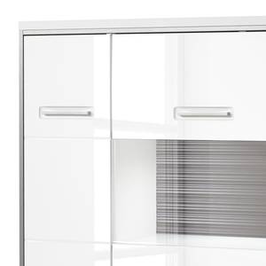 Highboard Kushiro II hoogglans wit/grijs - Glazendeur rechts