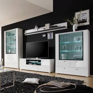 Tv-meubel Arminto- hoogglans wit/wit Wit - Plaatmateriaal - 150 x 53 x 45 cm