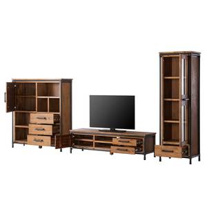 Tv-meubel Atelier I deels massief acaciahout/metaal - acaciahout/antracietkleurig