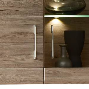 Ensemble de meubles Hova (4 éléments) Avec éclairage - Blanc brillant / Imitation chêne sable