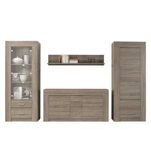 Wandmeubel Impresa III (4-delige set) Sonoma eikenhouten look - Met verlichting