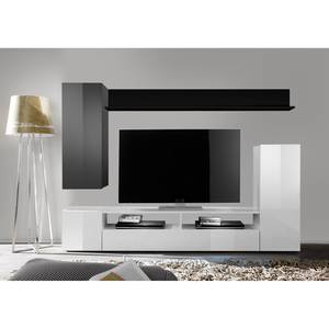 Ensemble de meubles Simbava (4 éléments) Blanc brillant / Noir brillant