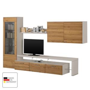 Tv-meubel Solano II Knoesteikenhout/platina bruin - Glazendeur links - Zonder verlichting