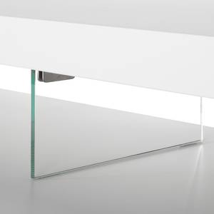 Meuble TV Solano (5 éléments) Noix / Blanc - Porte en verre à gauche - Avec éclairage