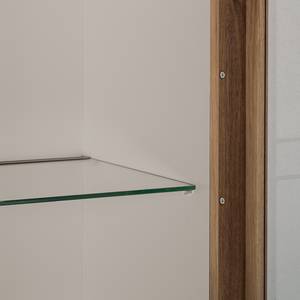 Meuble TV Solano (5 éléments) Noyer / Gris platine - Porte en verre à droite - Sans éclairage