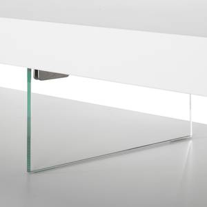 Meuble TV Solano (5 éléments) Noix / Blanc - Porte en verre à droite - Avec éclairage