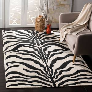 Tapis en laine Nahla Laine - Noir / Crème - 160 x 230 cm