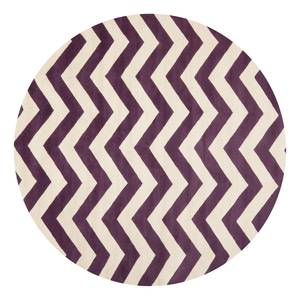 Tapis en laine Zurich Laine - Violet / Blanc - Diamètre : 213 cm