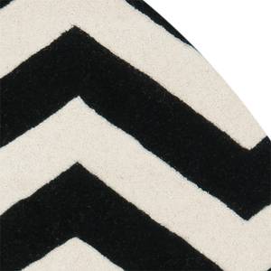Tapis en laine Zurich Laine - Noir / Blanc - Diamètre : 152 cm
