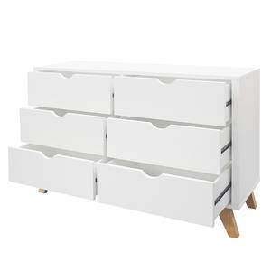 Commode Brekille III Blanc / Chêne