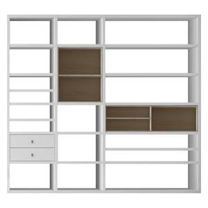 XL open kast Emporior I.A wit/eikenhoutimitatie - Wit/Sonoma eikenhouten look - Zonder verlichting