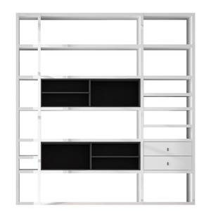 Etagère XL Emporior II Blanc / Noir - Blanc brillant / Noir - Sans éclairage