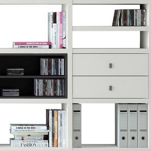 Etagère XL Emporior II Blanc / Noir - Blanc / Noir - Avec éclairage