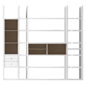 XL-kast Emporior III.A wit/eikenhoutimitatie - Hoogglans wit/Sonoma eikenhoutkleurig - Zonder verlichting