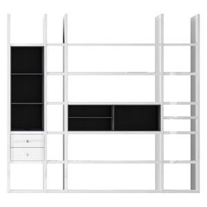 Etagère XL Emporior lII.A Blanc / Noir - Blanc brillant / Noir - Sans éclairage