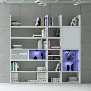 Etagère XL Emporior IV Blanc - Blanc - Avec éclairage