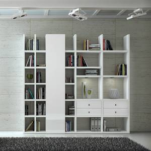 Etagère XL Emporior VI Blanc - Blanc brillant - Avec éclairage