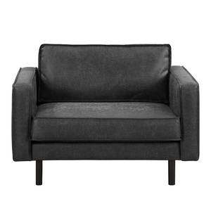 XL-fauteuil FORT DODGE antieke leerlook - Microvezel Yaka: Zwart