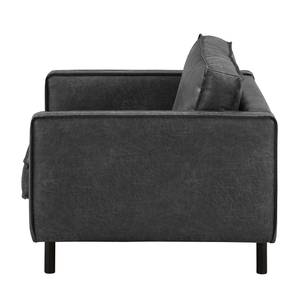 XL-fauteuil FORT DODGE antieke leerlook - Microvezel Yaka: Zwart