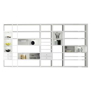 Etagère XXL Emporior l.A Blanc - Blanc brillant / Blanc mat - Avec éclairage