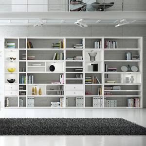 Etagère XXL Emporior l.A Blanc - Blanc brillant / Blanc mat - Avec éclairage