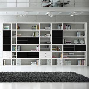 Etagère XXL Emporior l.A Blanc / Noir - Blanc brillant / Noir - Sans éclairage