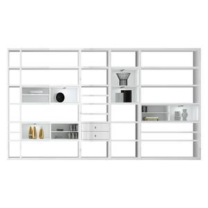 Etagère XXL Emporior II Blanc - Blanc brillant / Blanc - Avec éclairage