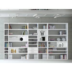 Etagère XXL Emporior II Blanc - Blanc brillant / Blanc - Avec éclairage