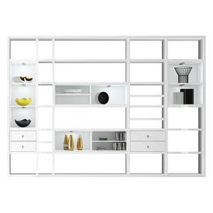 Etagère XXL Emporior II Blanc - Blanc brillant / Blanc - Avec éclairage