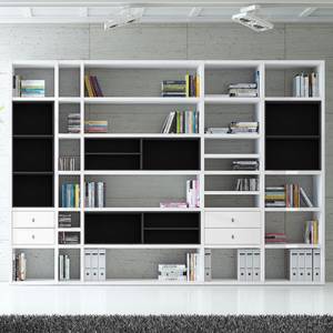 Etagère XXL Emporior III Blanc / Noir - Blanc brillant / Noir - Sans éclairage