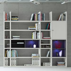 Etagère XXL Emporior IV.B Blanc / Noir - Blanc / Noir - Avec éclairage